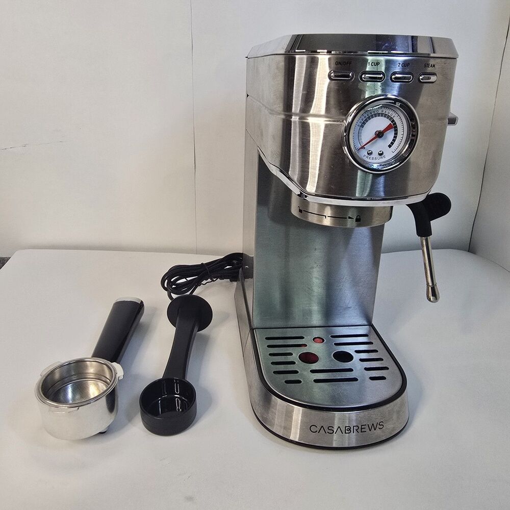 Casabrews CM5418 20-Bar Espresso Machine - Silver Coffee Maker w/ Portafilter